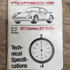 PORSCHE 911 Carrera / 911 Turbo Factory Technical Specifications Manual 1984 - 1987